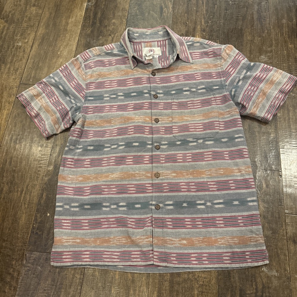 The Territory Ahead Shirt Men's Medium Multi Color Aztec Southwest 100% Cotton